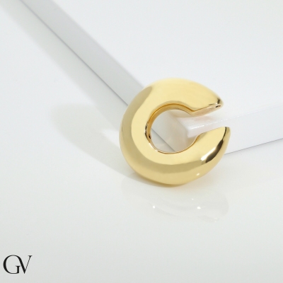 18k yellow gold wave earcuff