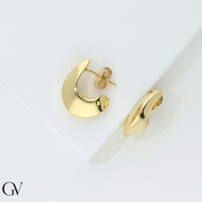 18k yellow gold drop glossy earrings