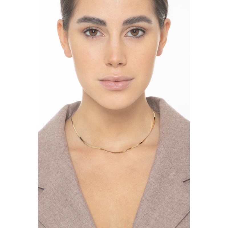 18k yellow gold snake chain necklace 18k yellow gold snake chain necklace