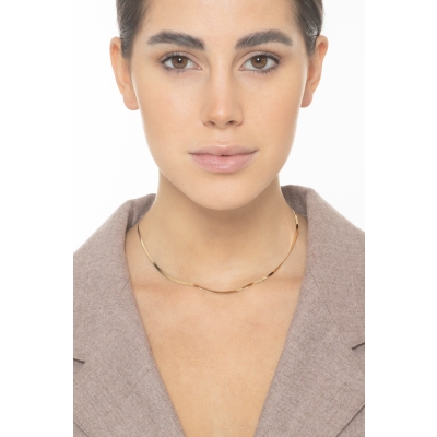 18k yellow gold snake chain necklace