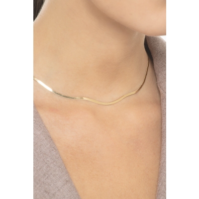 18k yellow gold snake chain necklace