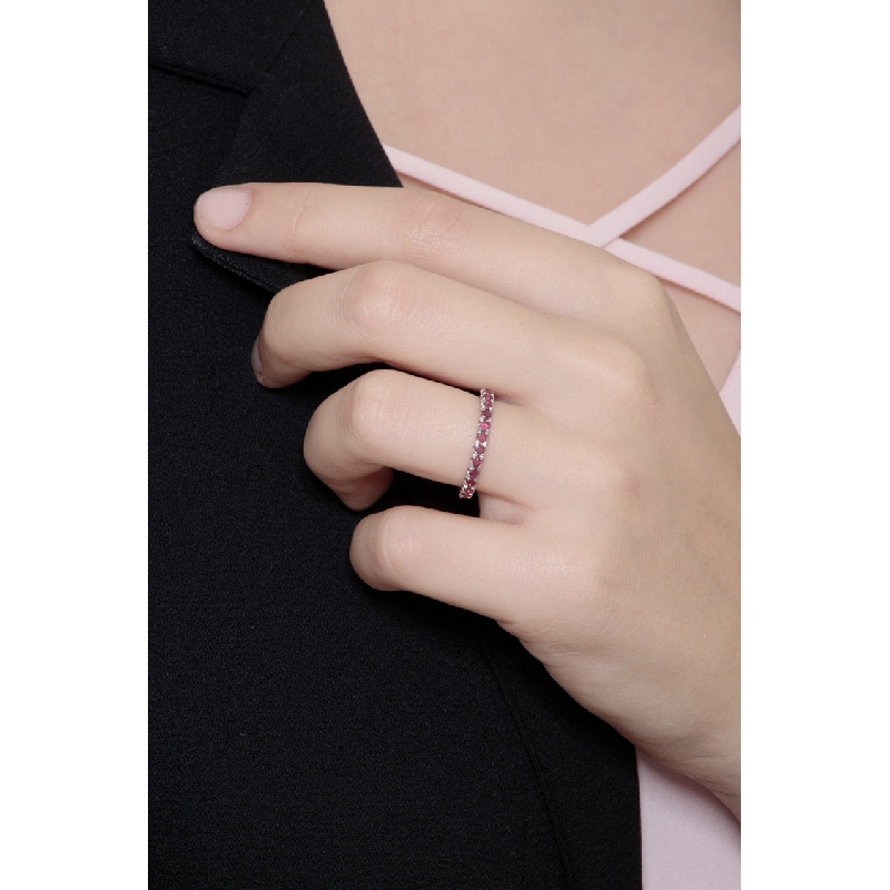 18K white gold eternity ring with rubies 18K white gold eternity ring with rubies