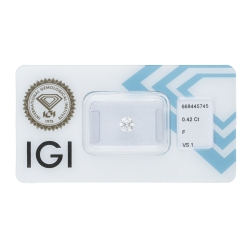 IGI Certified Diamond   CT 0,42  F  VS 1