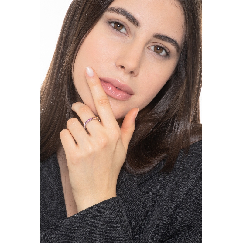 Multicolor sapphire eternity ring in white gold 18k Multicolor sapphire eternity ring in white gold 18k