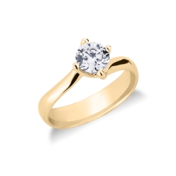 Solitaire setting four prongs yellow gold 2