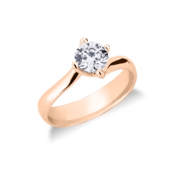 Solitaire setting four prong rose gold 2