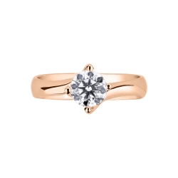 Solitaire setting four prong rose gold