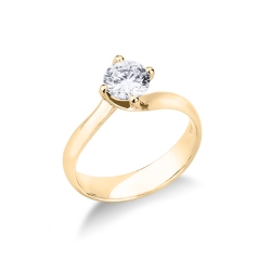 Solitaire setting four prong yellow gold 2