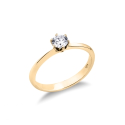 Six prong solitaire setting in yellow gold 18k 2
