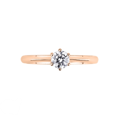Six prong solitaire setting in rose gold 18k