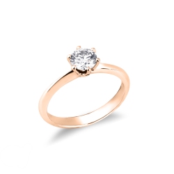 Rose gold 18k solitaire setting six prongs 2