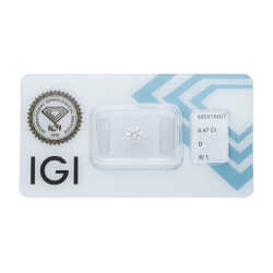 IGI Certified Diamond   CT 0,47   D   SI 1