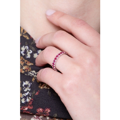 White gold 18k eternity ring rubies