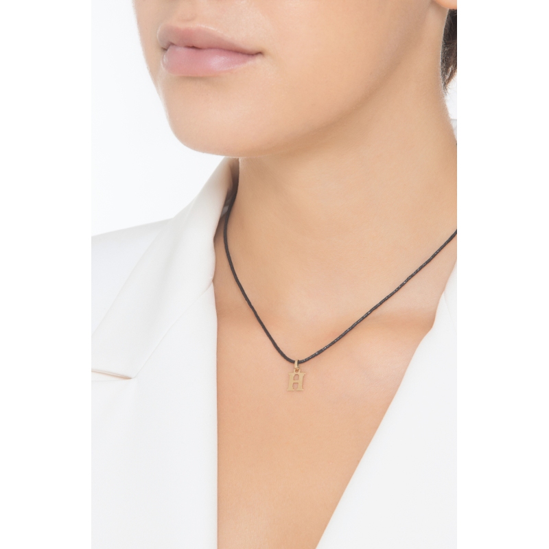 Pendant with initial letter H in uppercase in 18k yellow gold