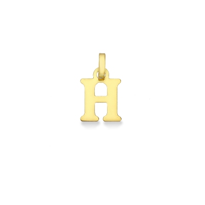 Pendant with initial letter H in uppercase in 18k yellow gold