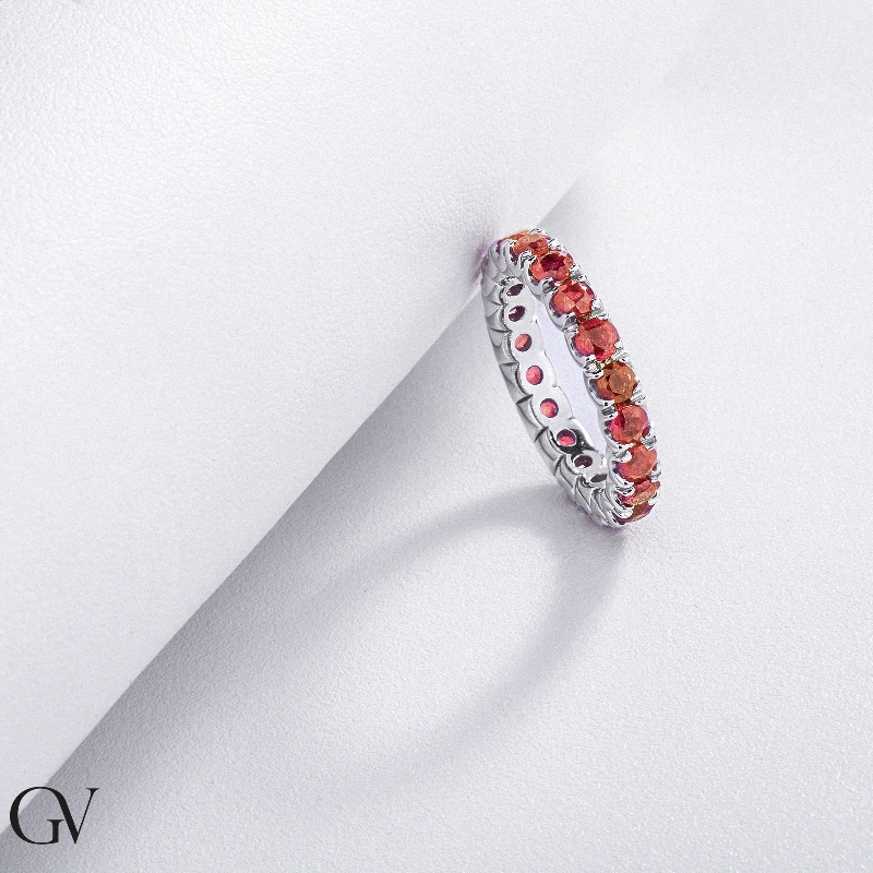 Eternity ring in white gold 18k with rubies  Eternity ring in white gold 18k with rubies