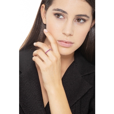 Eternity ring in white gold 18k with rubies 