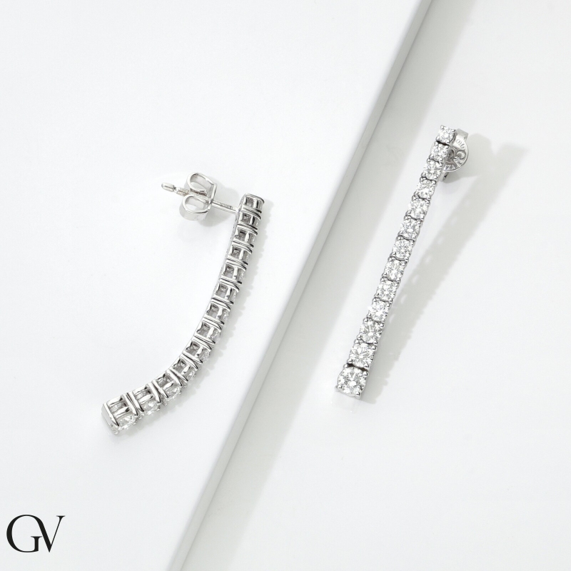 750 white gold tennis earrings diamond 750 white gold tennis earrings diamond