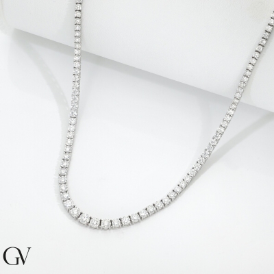 750 white gold tennis diamonds necklace