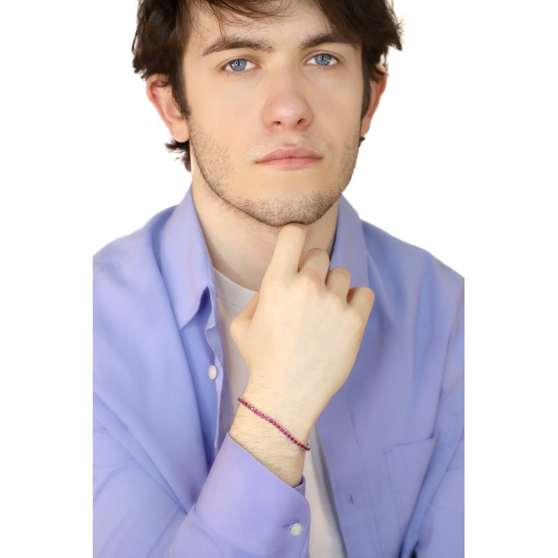 Tennis bracelet in white gold 18k with rubies Tennis bracelet in white gold 18k with rubies