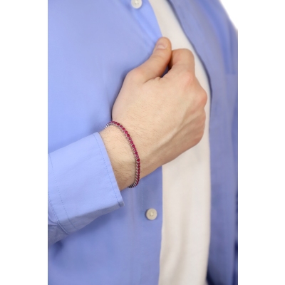 Tennis bracelet in white gold 18k with rubies