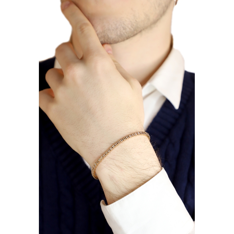 18k rose gold tennis bracelet with brown diamonds 18k rose gold tennis bracelet with brown diamonds