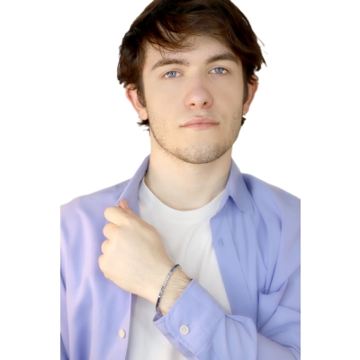 Tennis bracelet in white gold 750 with blue sapphires