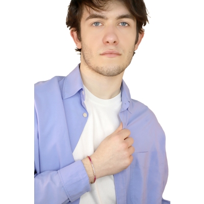 18k yellow gold tennis bracelet with pink sapphires