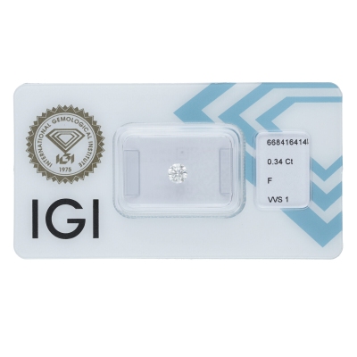 IGI Certified Diamond   CT 0,34   F   VVS 1
