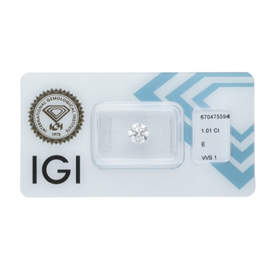 IGI Certified Diamond   CT 1,01   E   VVS 1