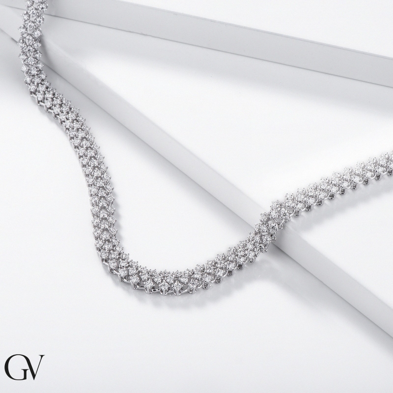 750 white gold diamonds design necklace 750 white gold diamonds design necklace