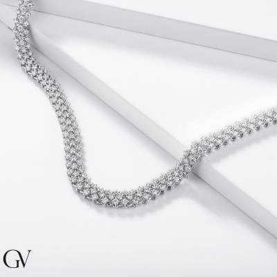 750 white gold diamonds design necklace