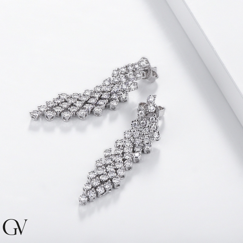 750 white gold drop earrings diamonds 750 white gold drop earrings diamonds