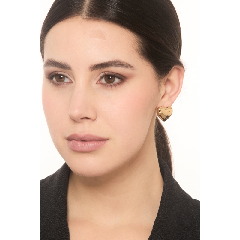 18k yellow gold heart earrings