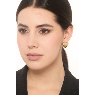 18k yellow gold heart earrings