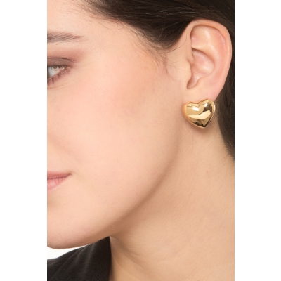 18k yellow gold heart earrings