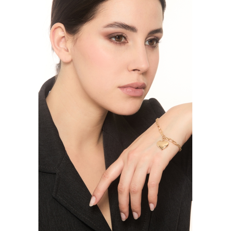 Bracelet in yellow gold 18k with heart pendant Bracelet in yellow gold 18k with heart pendant