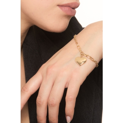 Bracelet in yellow gold 18k with heart pendant