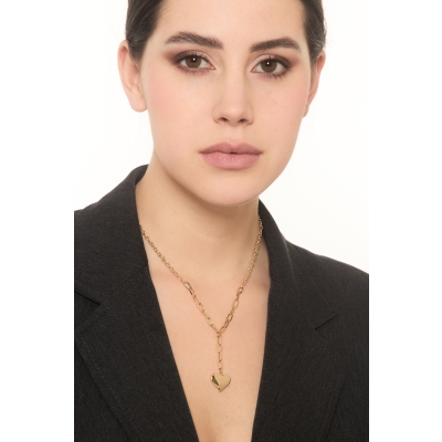 18k yellow gold necklace with heart pendant