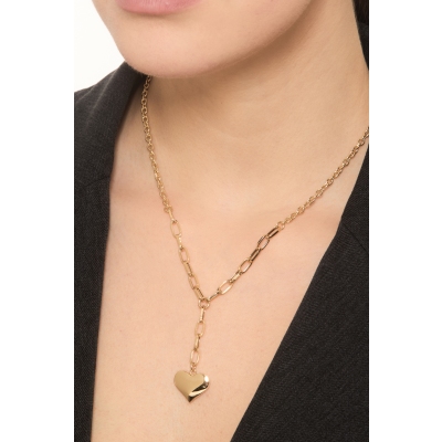 18k yellow gold necklace with heart pendant