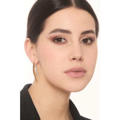 Polished and satin bar earrings in 18K yellow gold