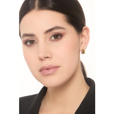 18k yellow gold open square earrings