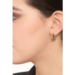 18k yellow gold open square earrings 2