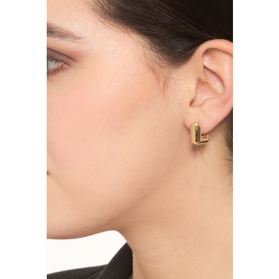 18k yellow gold open square earrings