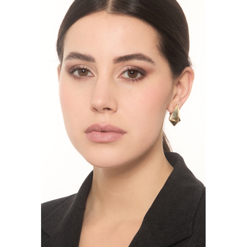 Geometric earrings in yellow gold 18k