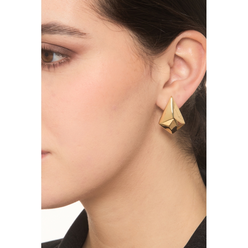 Geometric earrings in yellow gold 18k
