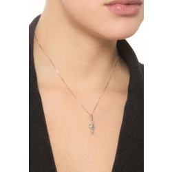 18k white gold necklace with two aquamarine and diamonds 2