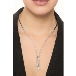 18k white gold design tennis necklace with diamonds 2