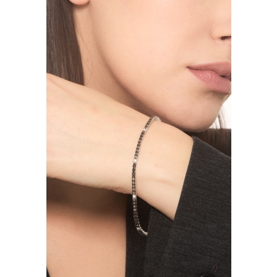 Black and white diamond tennis bracelet