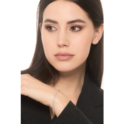 Tennis bracelet with diamonds in white gold 18k